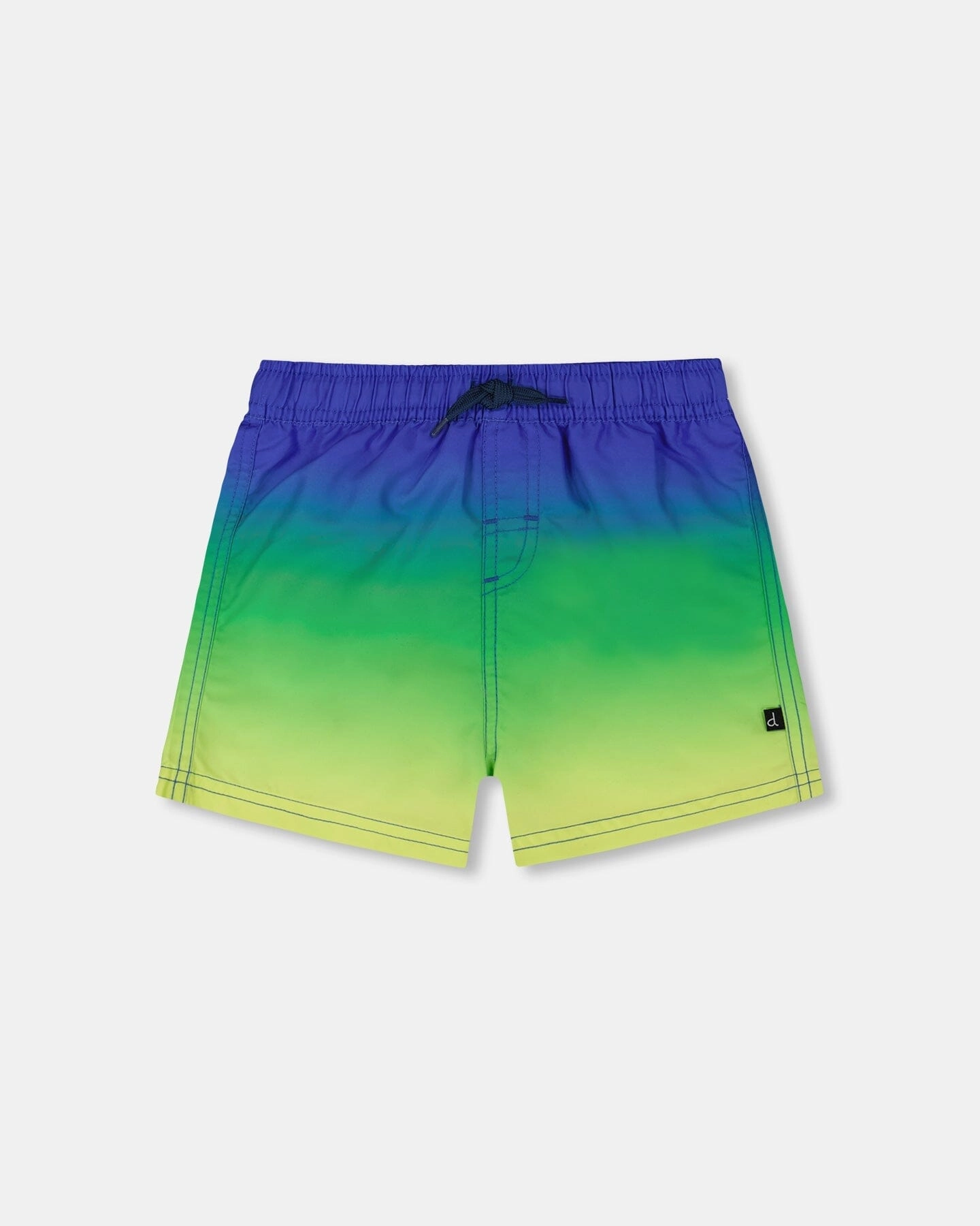 Swim Trunks Blue, Green, And Lime Gradient Snag Free Fabric Technology