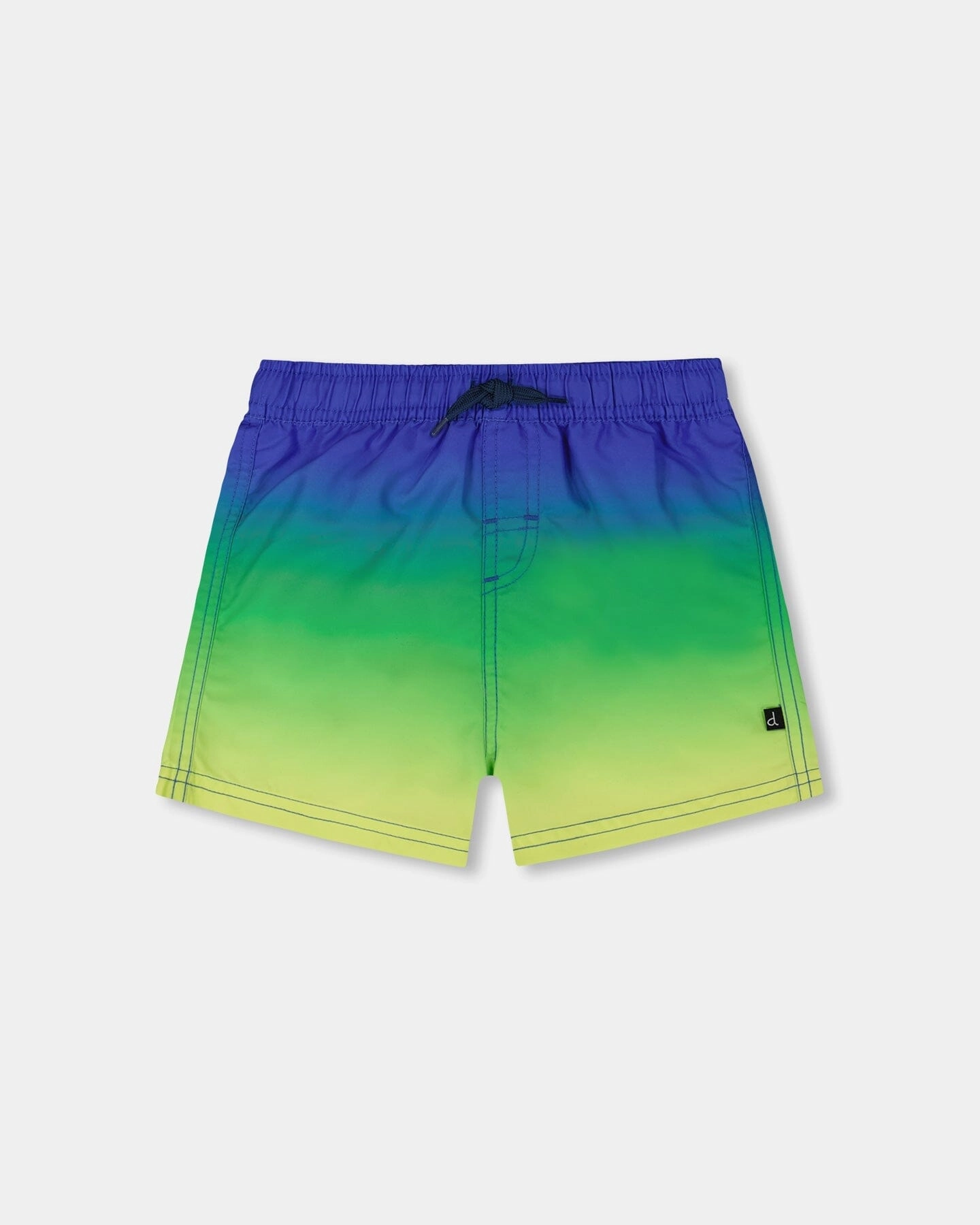 Swim Trunks Blue, Green, And Lime Gradient Sand resistant Cutout-Design