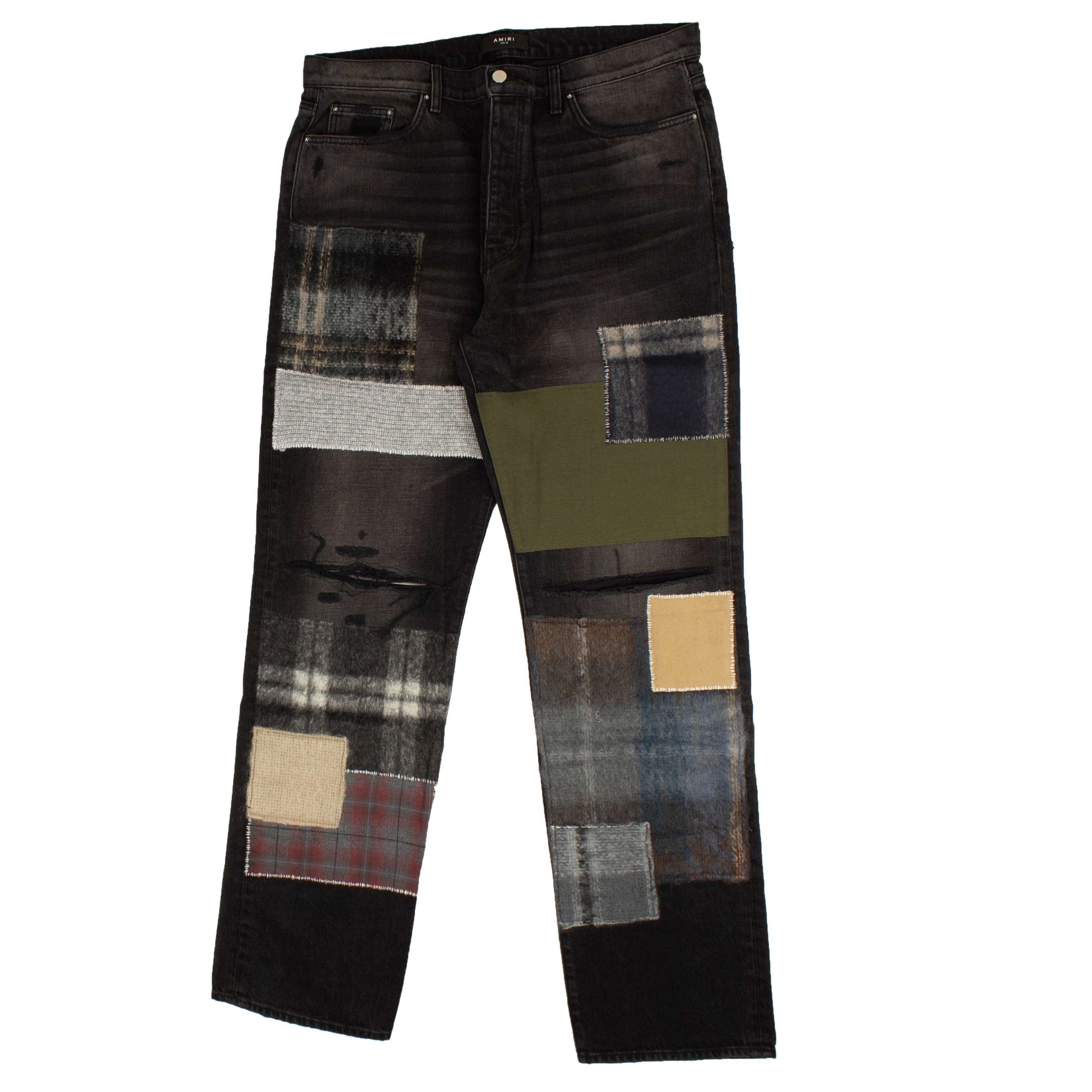 Leisure Wear Amiri Mohair Patch Loose Jeans - Vintage Black