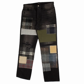 Amiri Mohair Patch Loose Jeans - Vintage Black Fresh Attire Minimalist Pocket Design