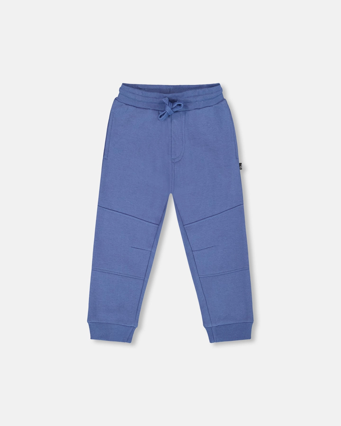 Skinny Fit Fleece Sweatpants with Articulated Knees Blue