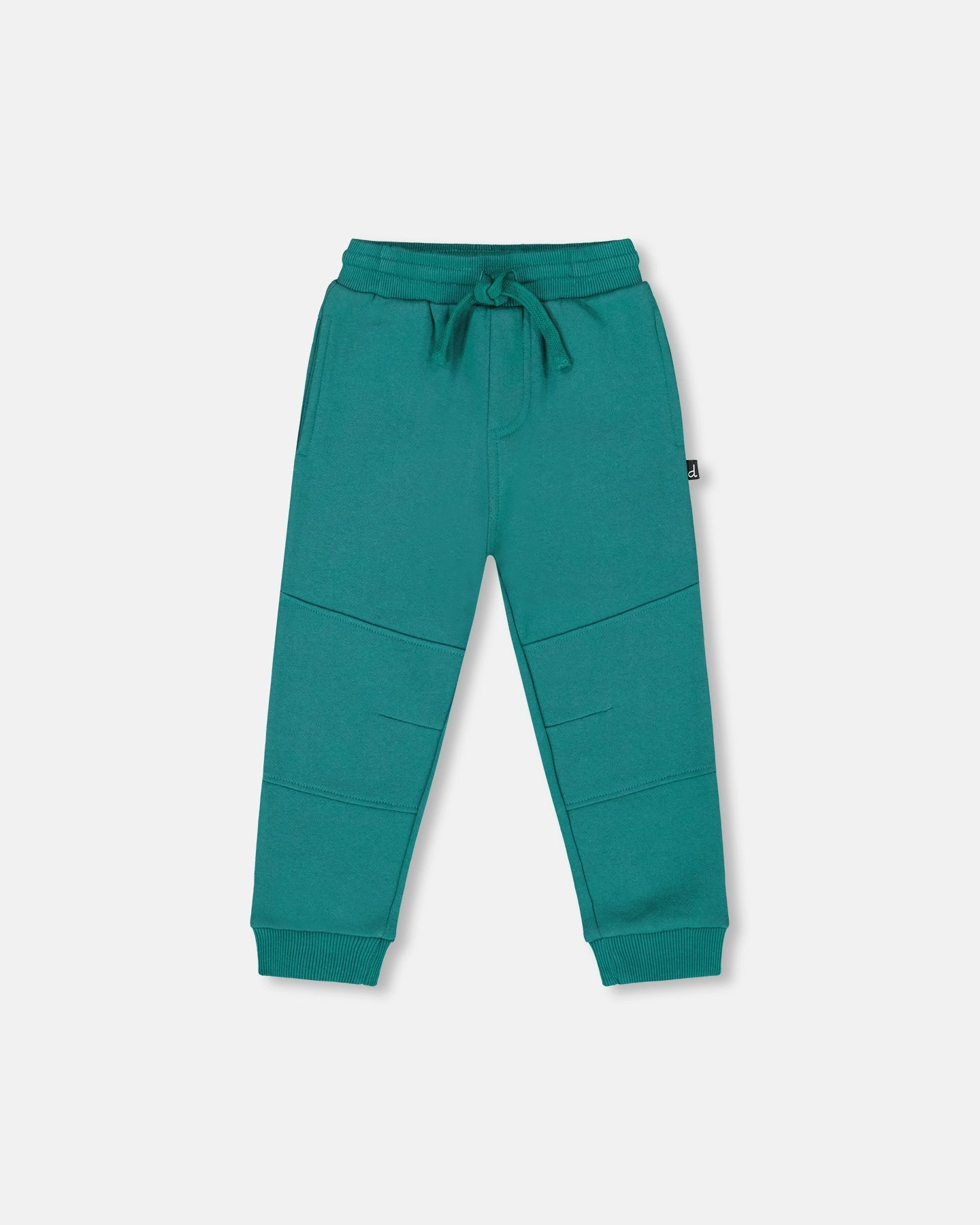 Fleece Sweatpants with Articulated Knees Forest Green Easy Match High-waisted fit