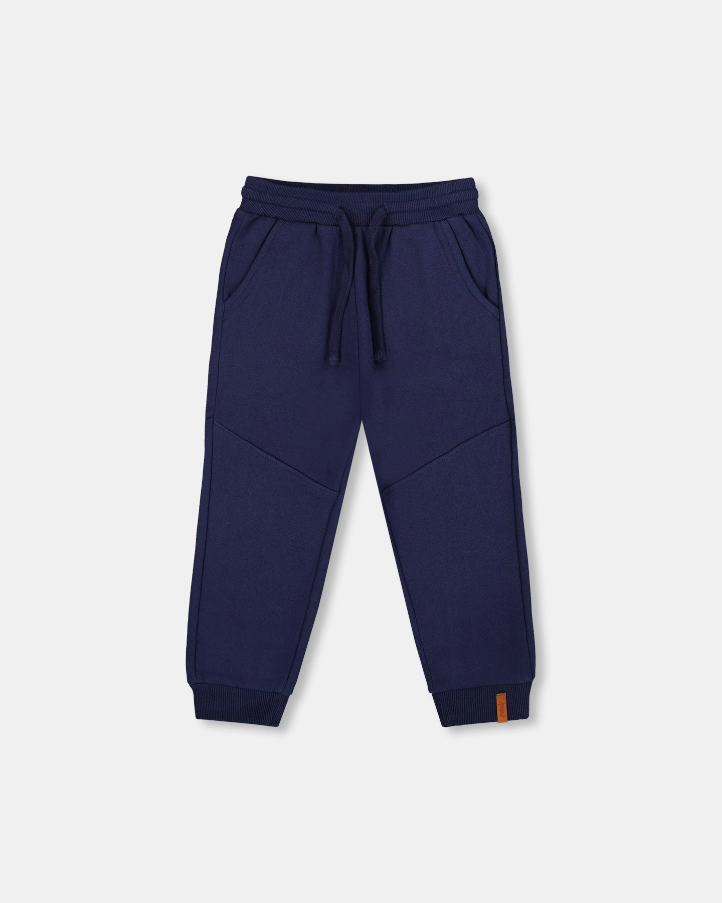 Double Stitched Active Wear Fleece Sweatpants with Pockets Navy Blue