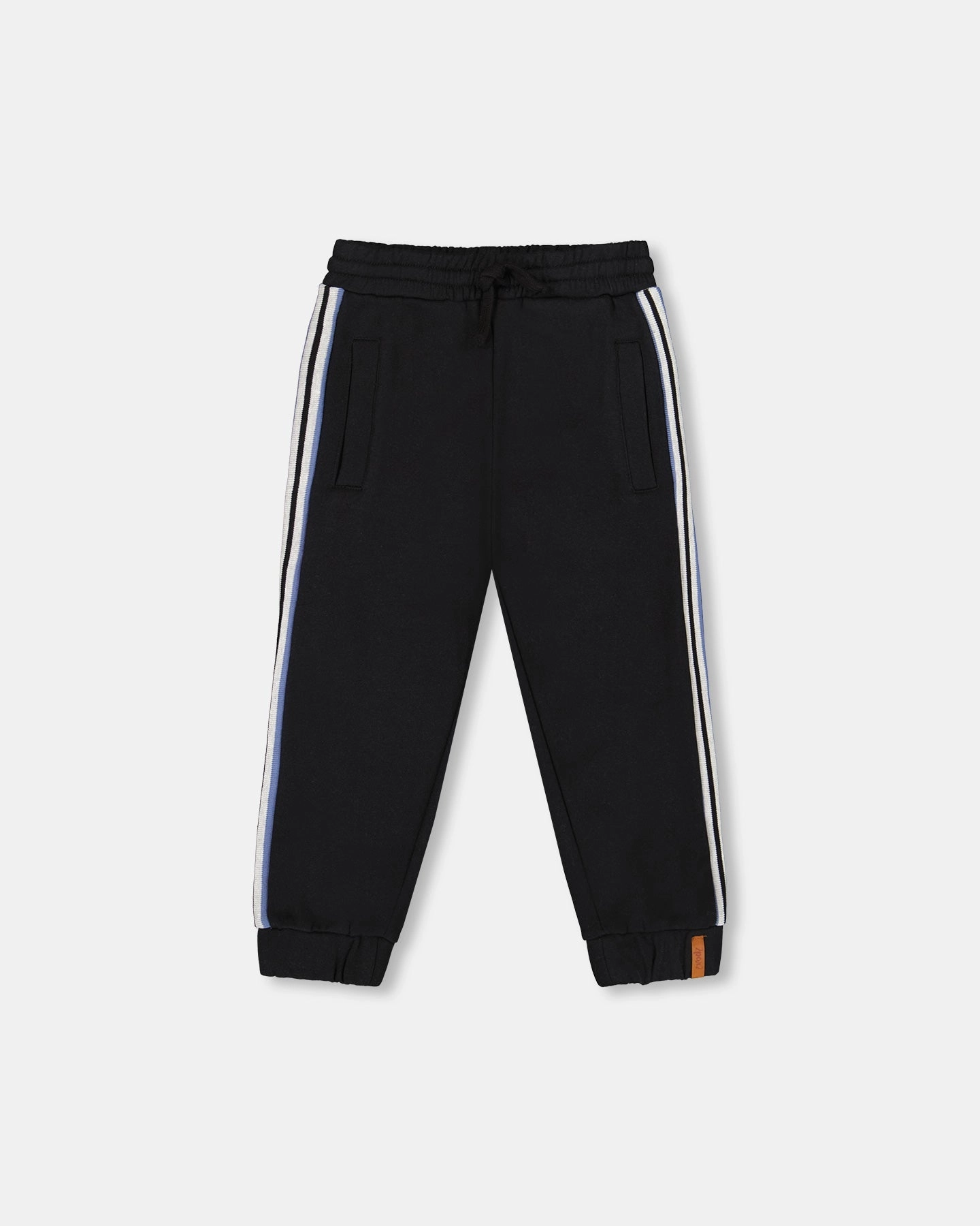 Fleece Sweatpants with Side Stripes Black Quick Move