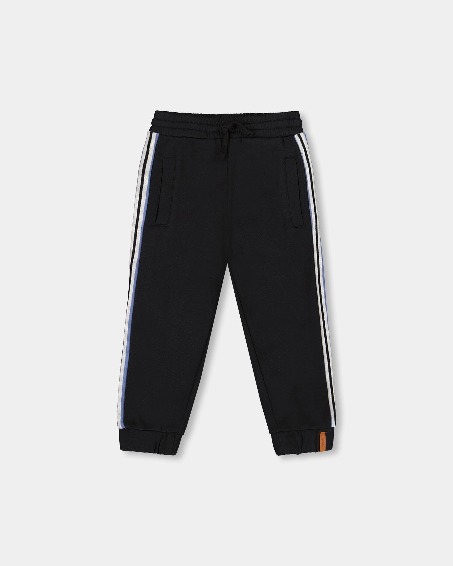 Fleece Sweatpants with Side Stripes Black Breathable Material