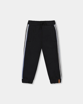 SecureClosures Fleece Sweatpants with Side Stripes Black