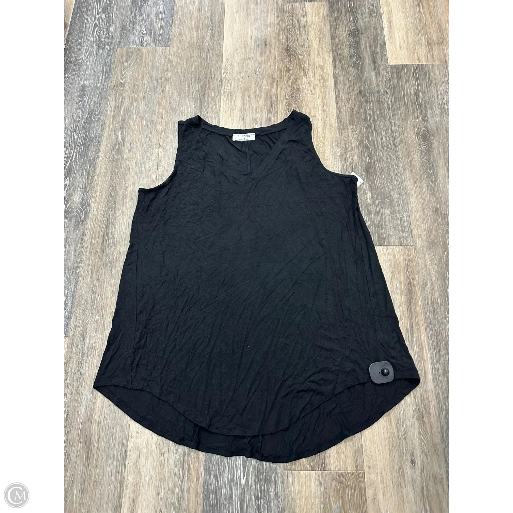 Tank Top By Zenana Outfitters In Black, Size: 1x AntiStaticLining