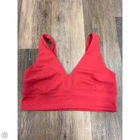 Athletic Bra By Lululemon In Coral, Size: 10 Recycled Fiber Blend ColorfastMaterial