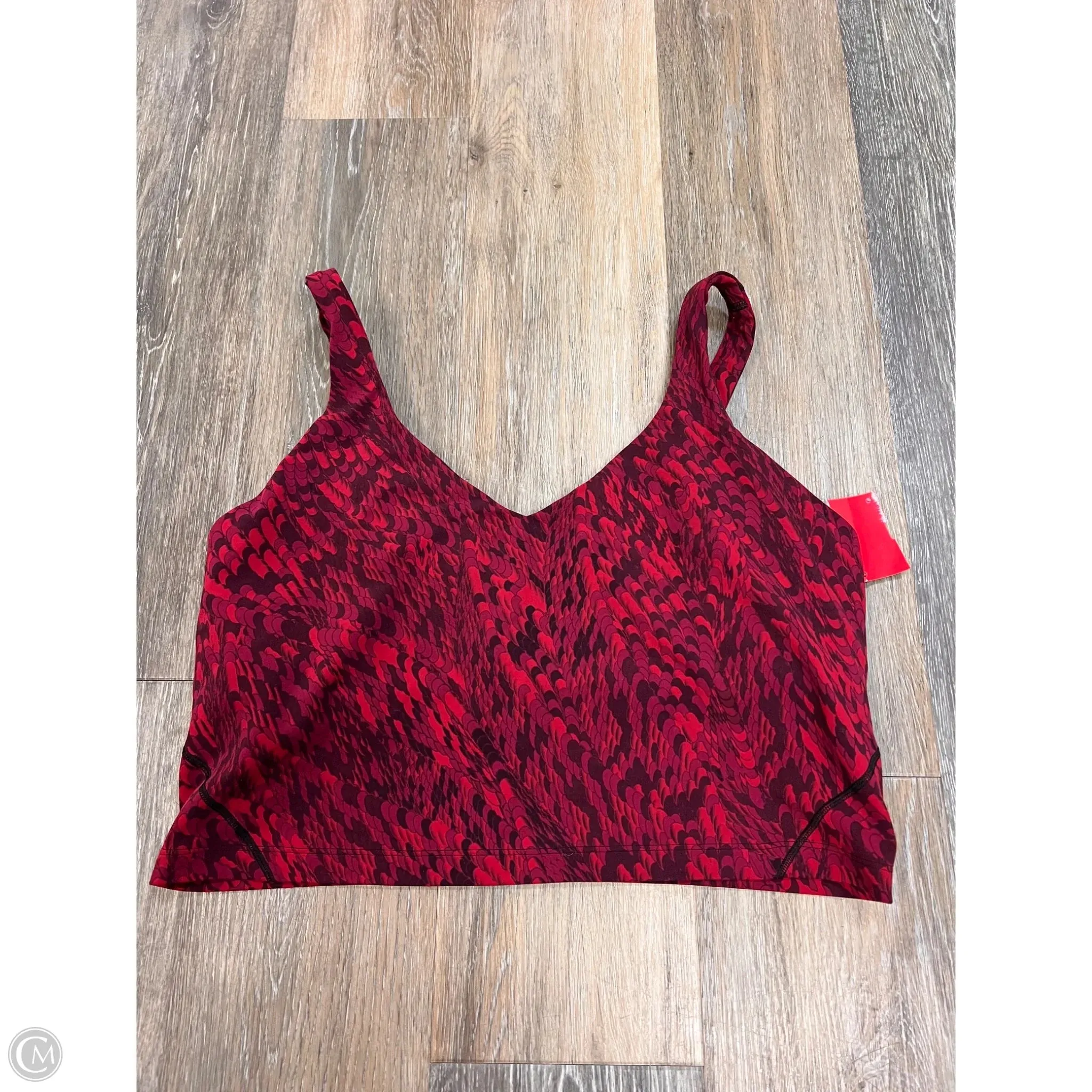 Roll Up Sleeve Design WrinkleResistantWeave Athletic Tank Top By Lululemon In Red, Size: 14