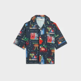 Kith Kids Souvenir Stamp Thompson Camp Shirt - Nocturnal Textured Finish