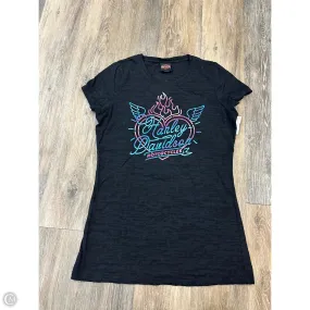 Anti Static Fabric Top Short Sleeve By Harley Davidson In Black, Size: L