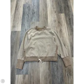 Softened Edges Athletic Sweatshirt Crewneck By Varley In Tan, Size: M