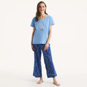 Multi Pocket Design Nautica Womens Printed Pajama Pant Set