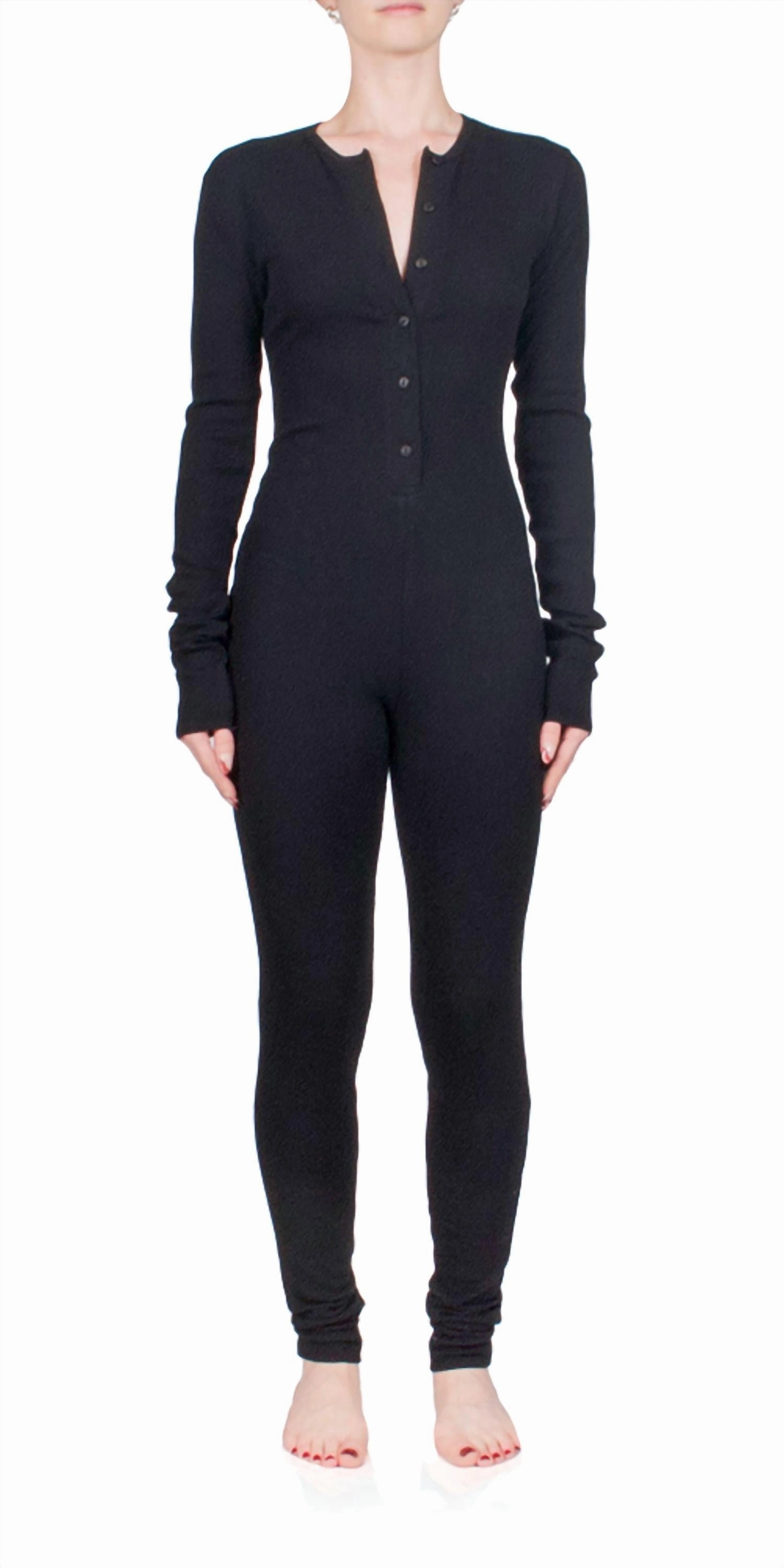 Thermal Onesie In Black Tagless Labeling