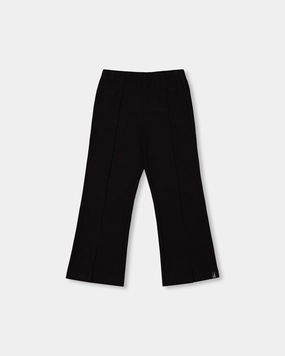 All Day Fit No Gap Waist Ribbed Leggings Bootleg with Slit Black