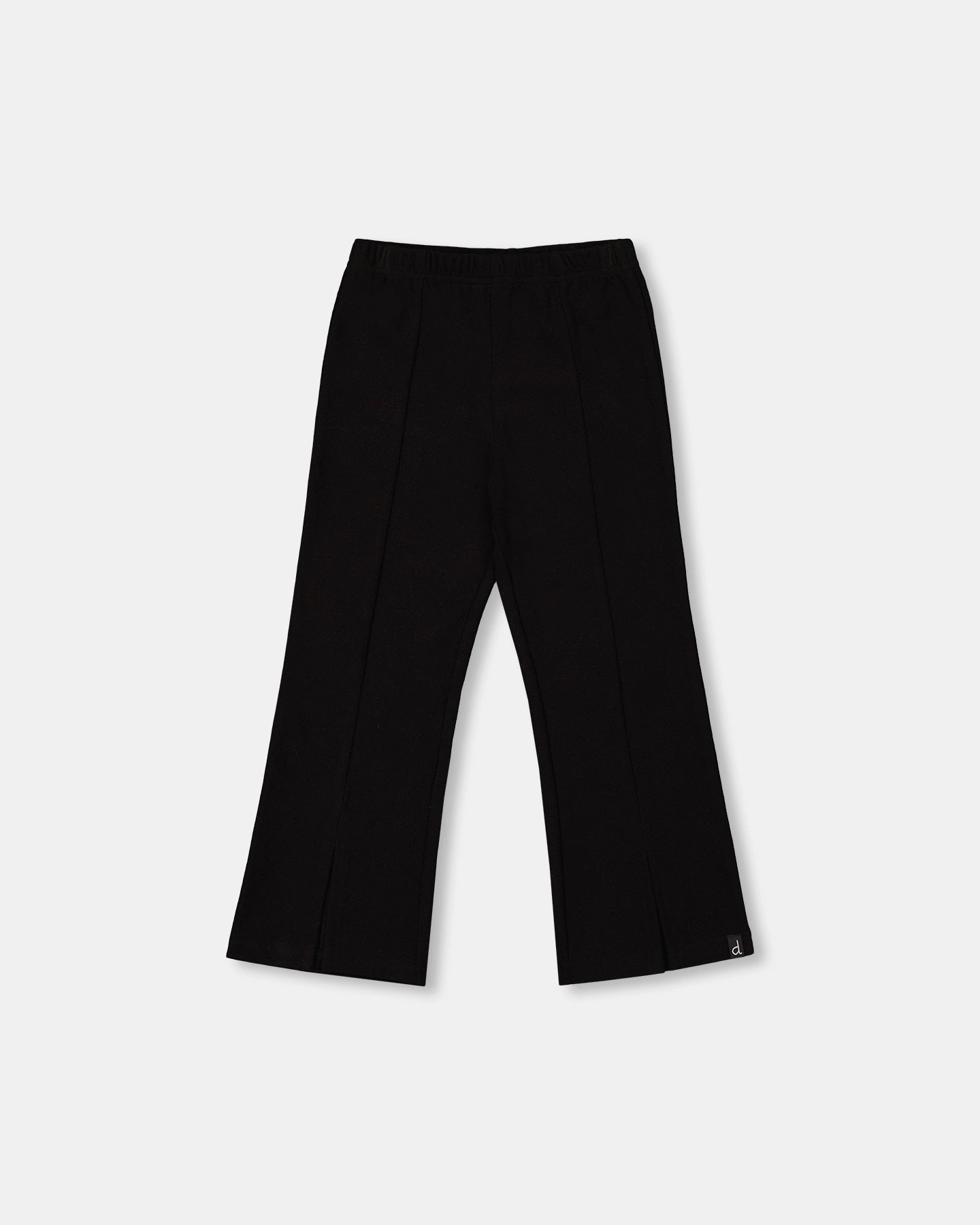 All Day Fit No Gap Waist Ribbed Leggings Bootleg with Slit Black