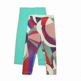 Tea Girls Aqua | Purple | Ivory Leggings Quick Drying Embroidered Detail