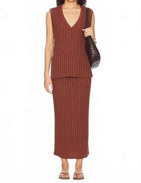 OdorResistant Treatment Non Chafe Seams Women's Veda Sweater Set In Brown