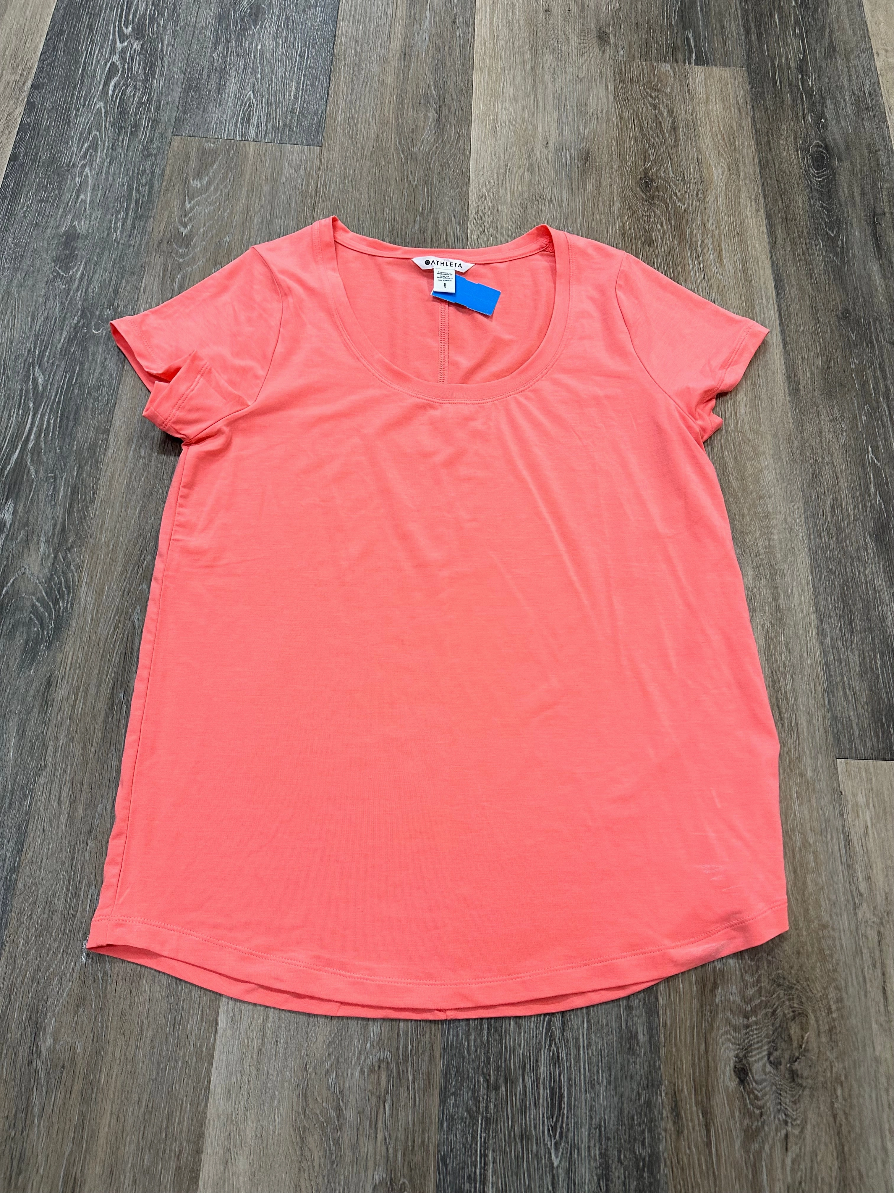Roll Up Sleeve Design Athletic Top Short Sleeve By Athleta In Orange, Size: S