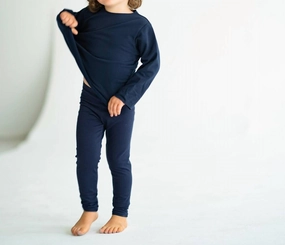 Light wash Lightweight Unisex Cotton Leggings In Navy