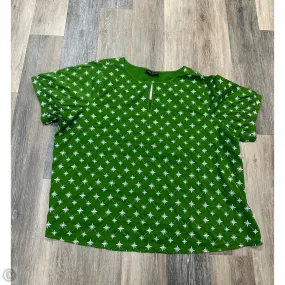 Blouse Short Sleeve By Lane Bryant In Green, Size: 4x RollUpSleeves Simple Cut