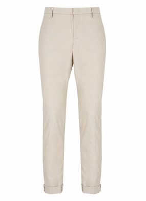 All Season Fabric Weight Daily Attire Beige Gaubert Cotton Trousers