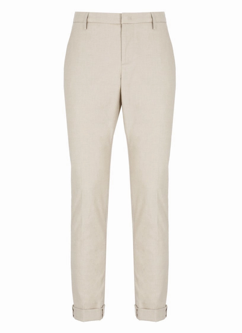 All Season Fabric Weight Daily Attire Beige Gaubert Cotton Trousers