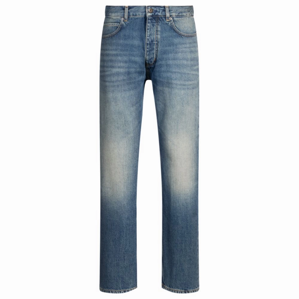 Regular-fit jeans in mid-blue stonewashed denim Everyday Fashion Street Approved