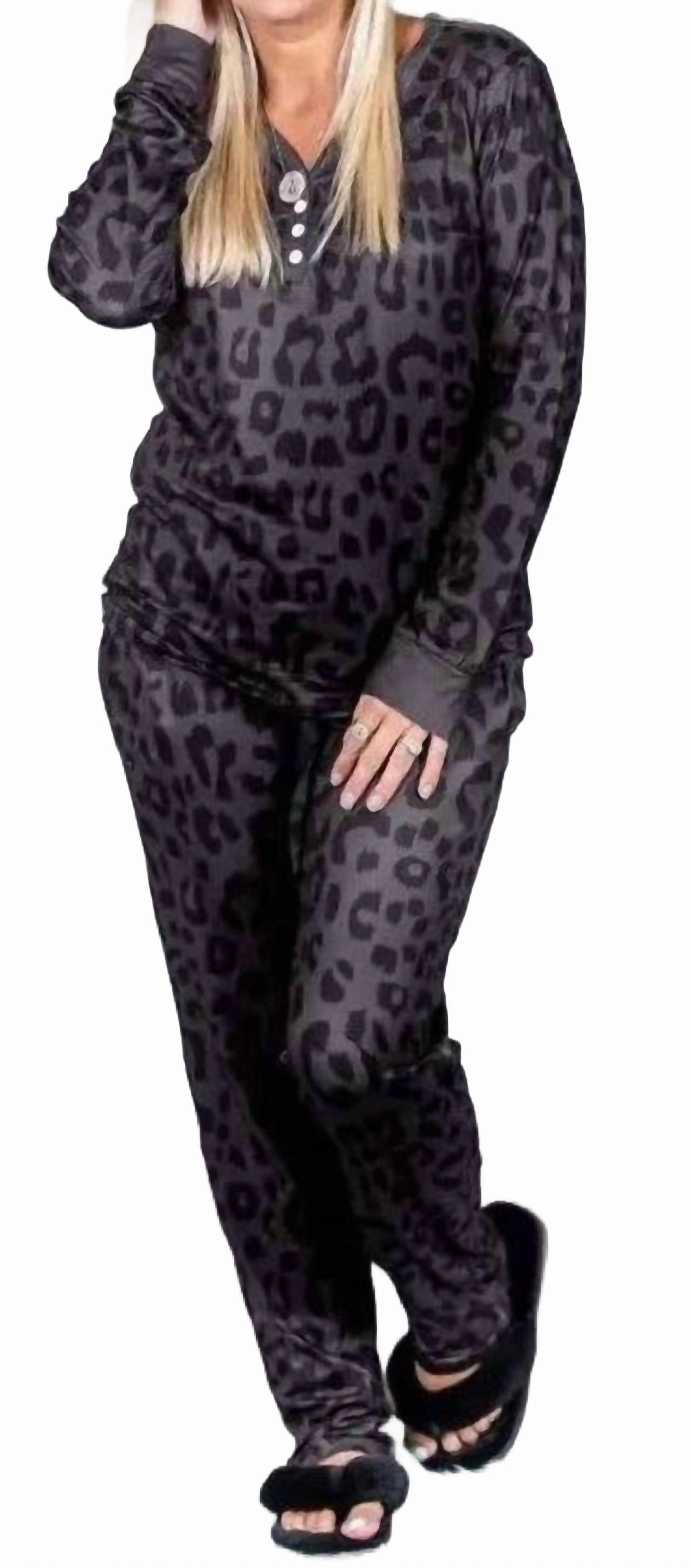 FadeResistant Color Cheetah Loungewear Set In Multi