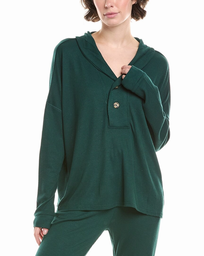 Textured Ribbed Collar Honeydew Off The Clock Top