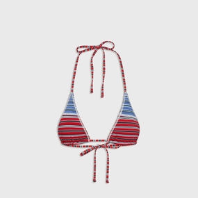 Anti Pilling Surface Treatment Multi-Functional Frankies Bikinis Paradise Cotton Top - Red Summer Stripe