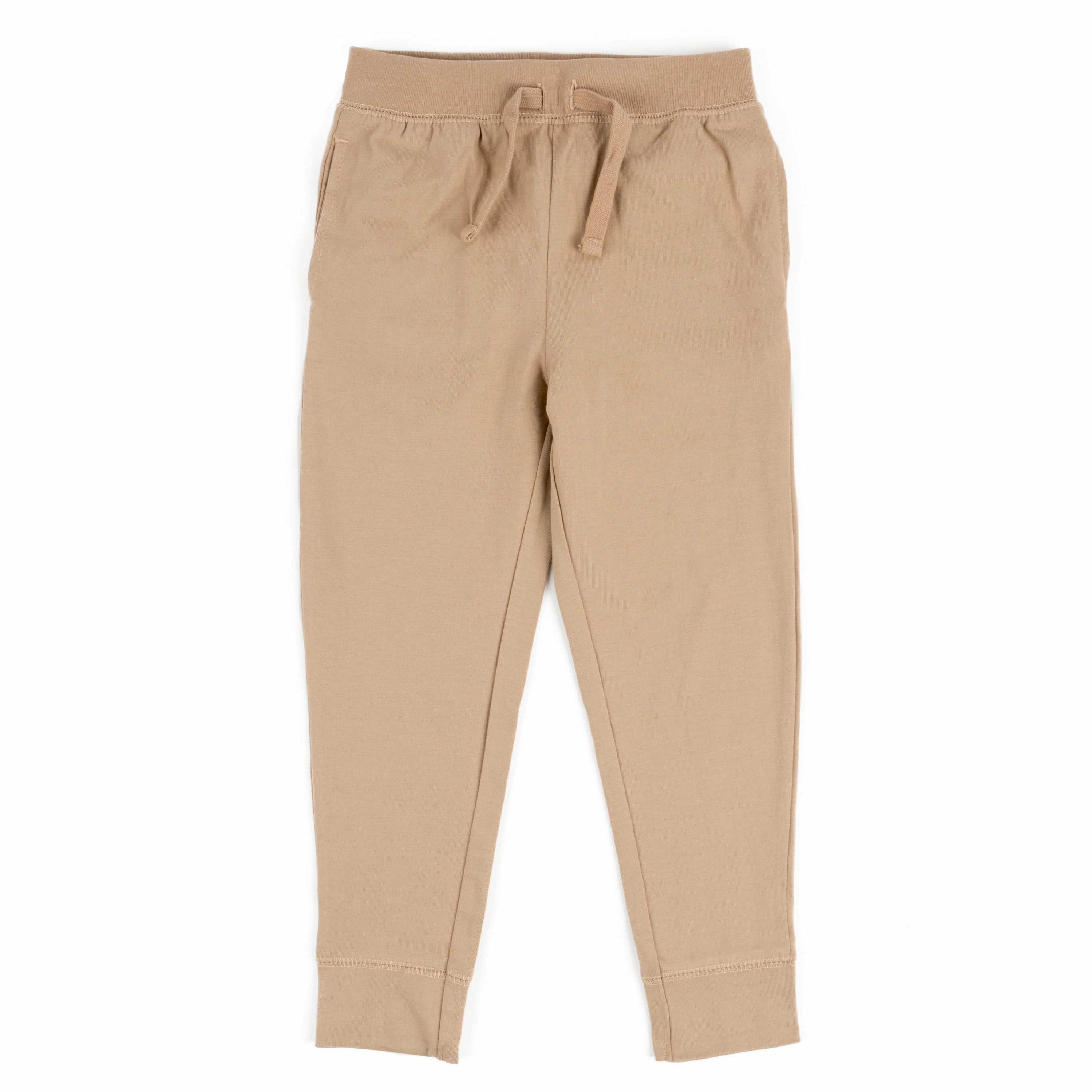 Outdoor Use Padded hips Kids Drawstring Jogger Pants Neutral Solid Color