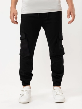 Boys Woven Cargo Pants Stretchy Waist Printed design