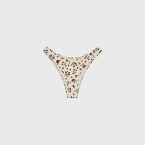 Frankies Bikinis Dove Beaded Bottom - Strawberry Field Print Colorfast Technology