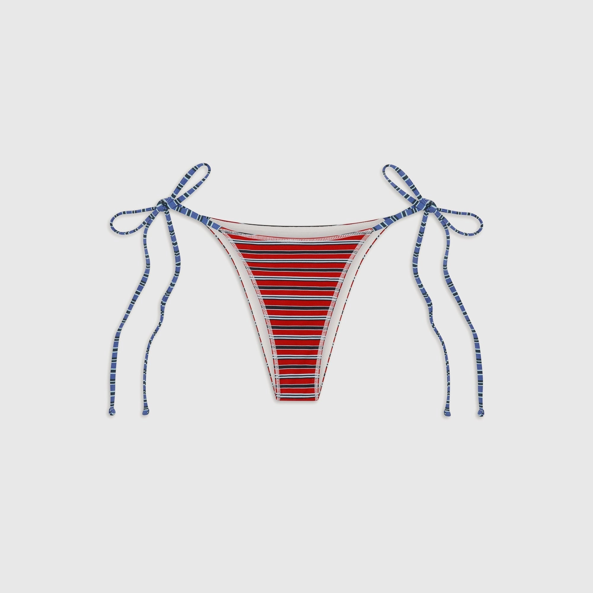 Frankies Bikinis Mackenzie Cotton Bottom - Red Summer Stripe Bright Hues