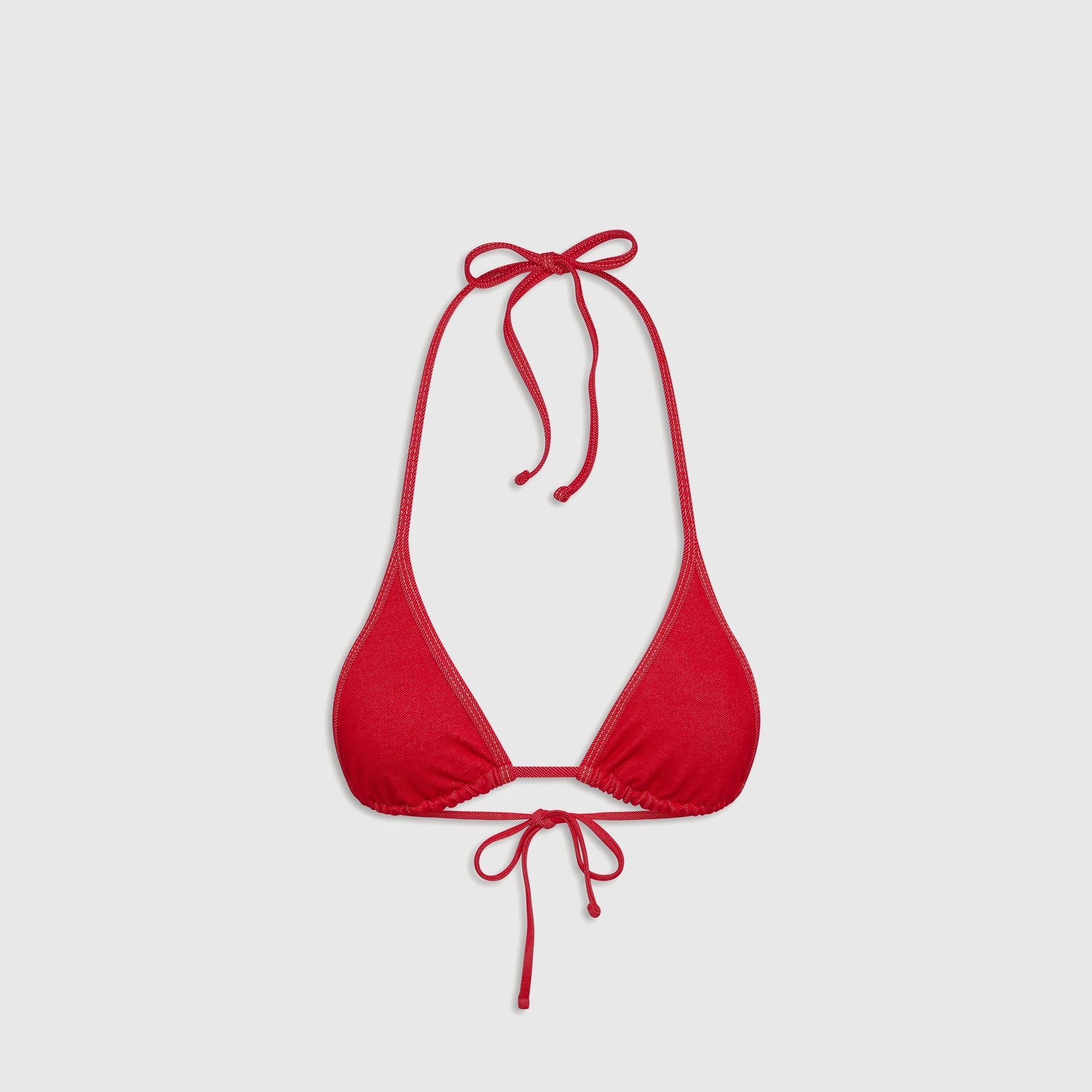Frankies Bikinis Paradise Denim Top - Red Beach Vacation Tummy Control Panels