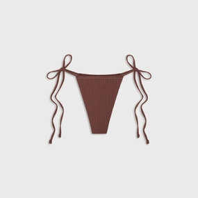 Sand Free Sustainable Eco Friendly Textile Frankies Bikinis Tia Ribbed Bottom - Brown Sugar