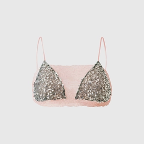 Siedres Sequined Lace Bralette - Pink Evening Kids