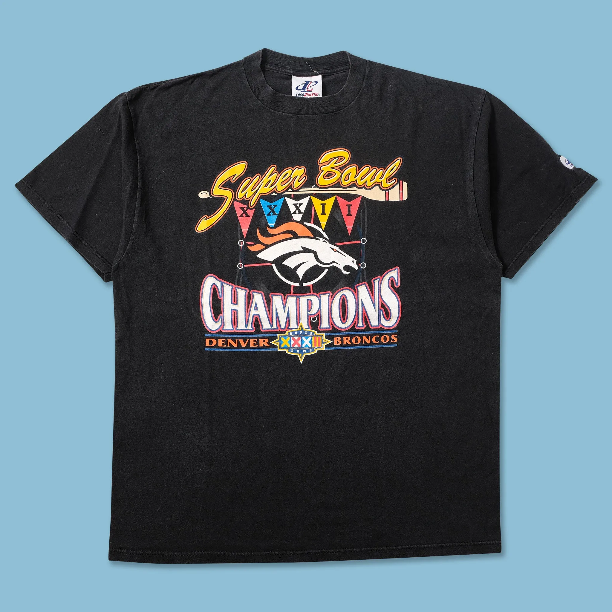 1998 Denver Broncos Super Bowl T-Shirt XLarge Crew Neck Design Plus size confidence