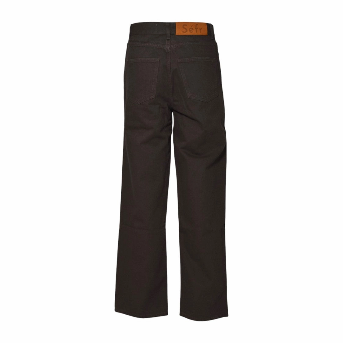 Basic Comfort Wide Cut Jeans In Brown Cotton S??fr