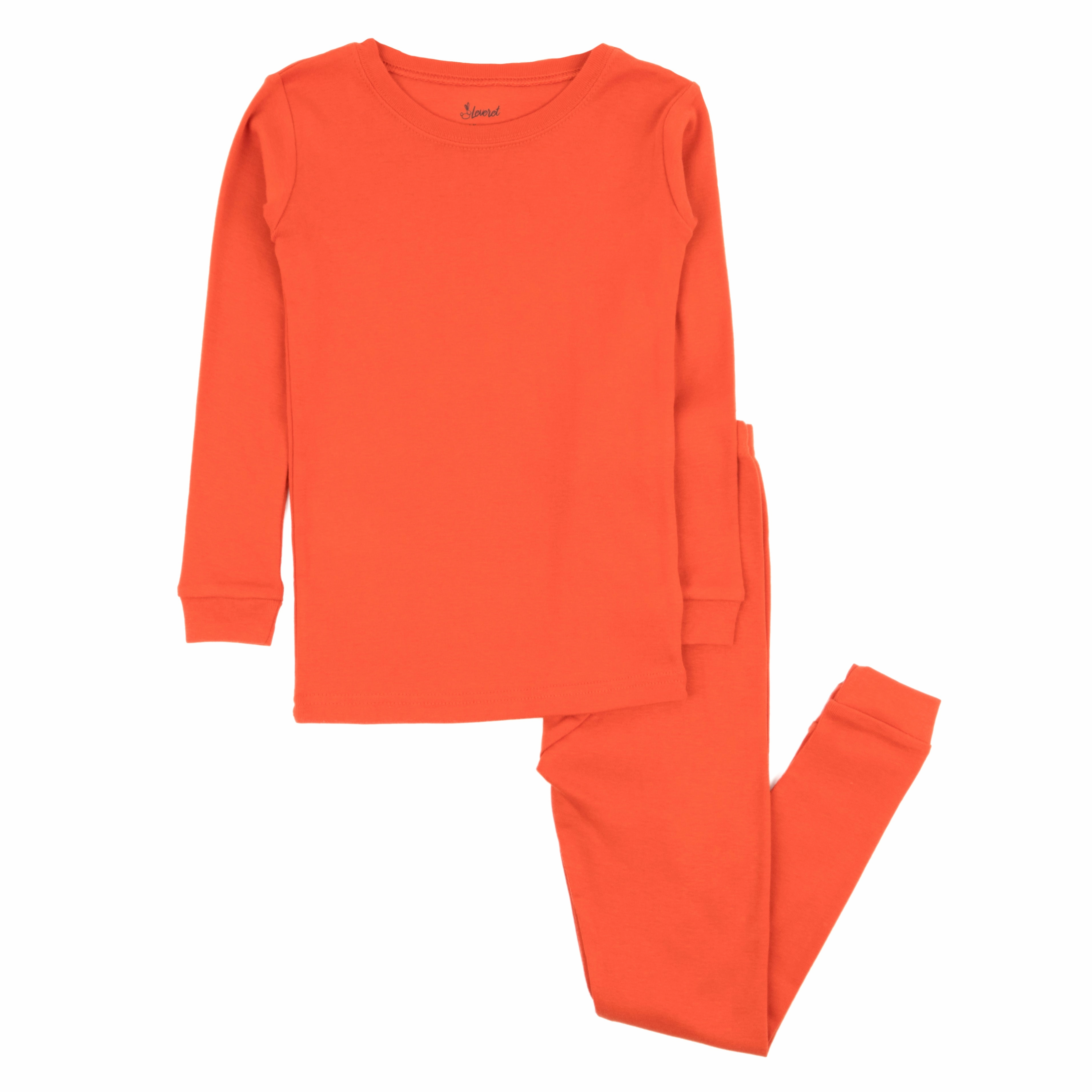 Kids Two Piece Cotton Pajamas Classic Solid Color NonIrritating Seams Ultra Soft Weave