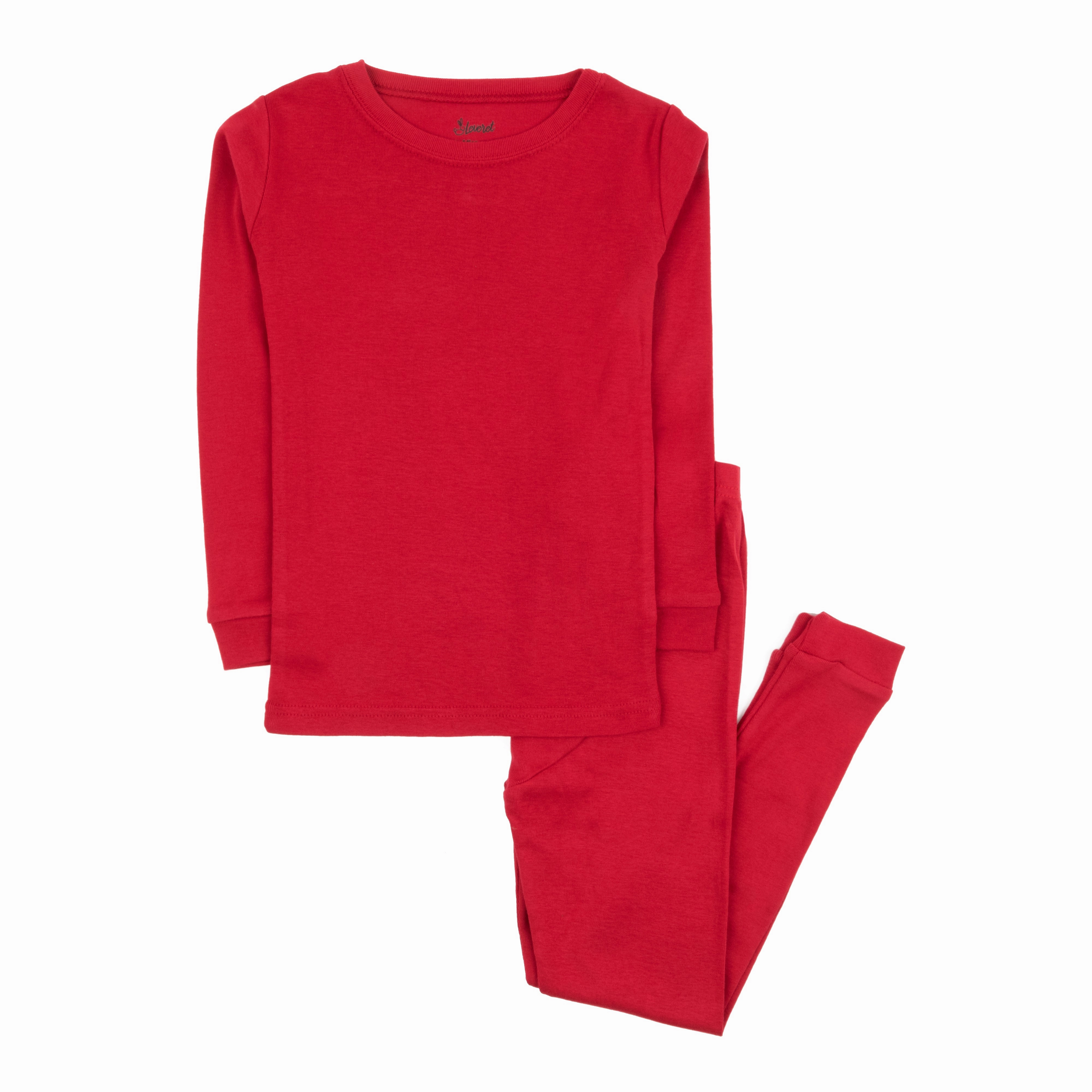 Temperature Regulating Kids Two Piece Cotton Pajamas Classic Solid Color