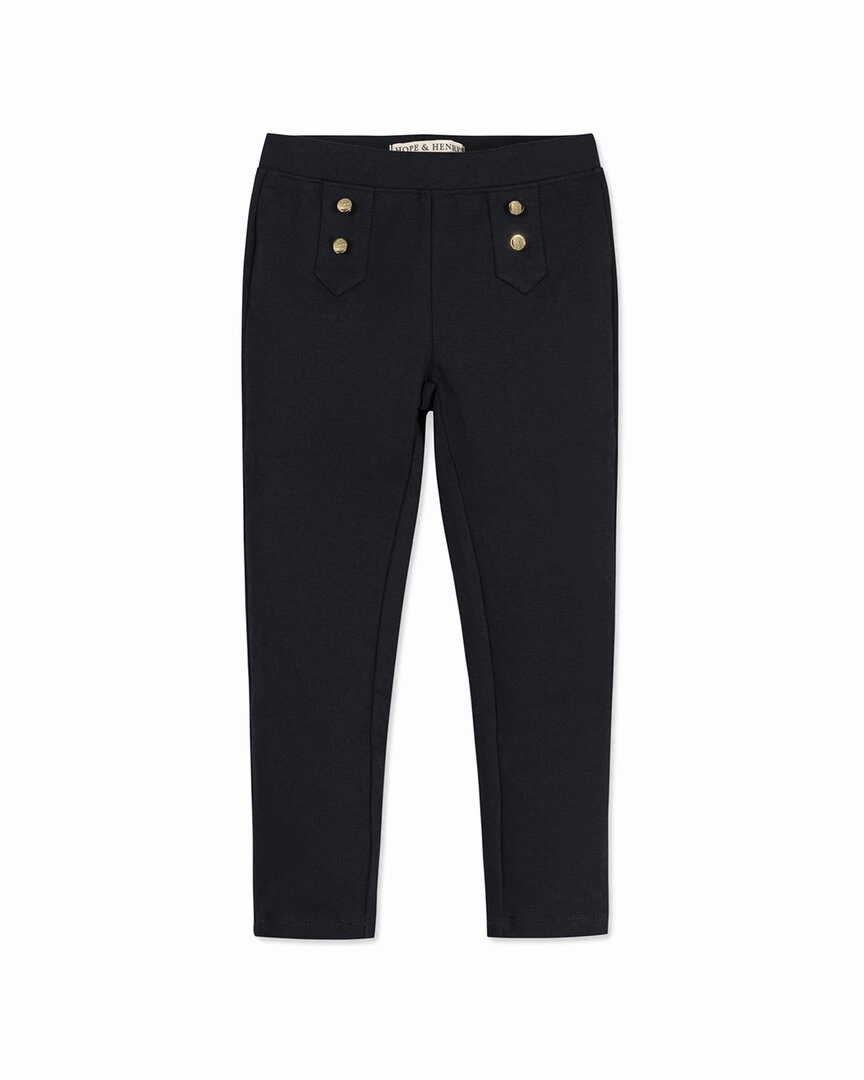 Hope & Henry Button Placket Ponte Pant Padded hips Stylish Waistband