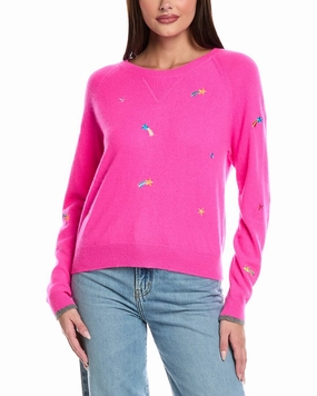 Double Chest Pocket Reflective Safety Accents Frictionless Zippers Brodie Cashmere Shooting Star Mini Cashmere Sweater