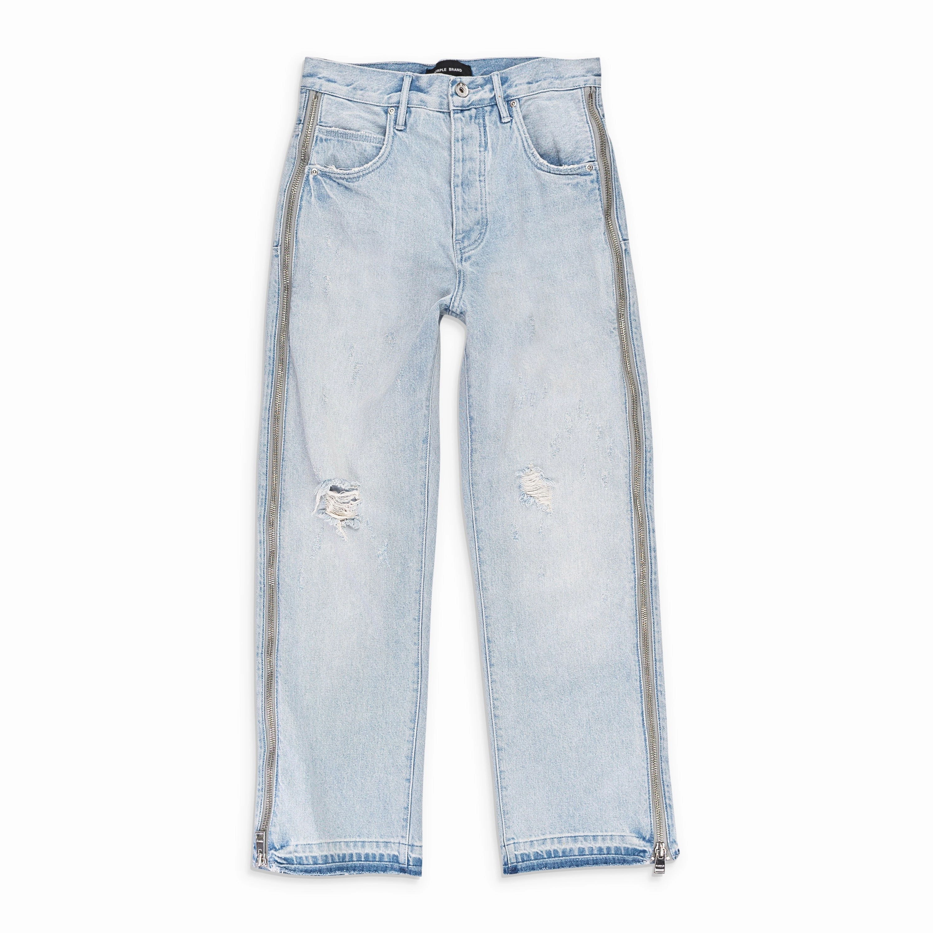 Family Style Parent Style Smart Casual FULL SIDE ZIP LIGHT Indigo SKINNY JEANS