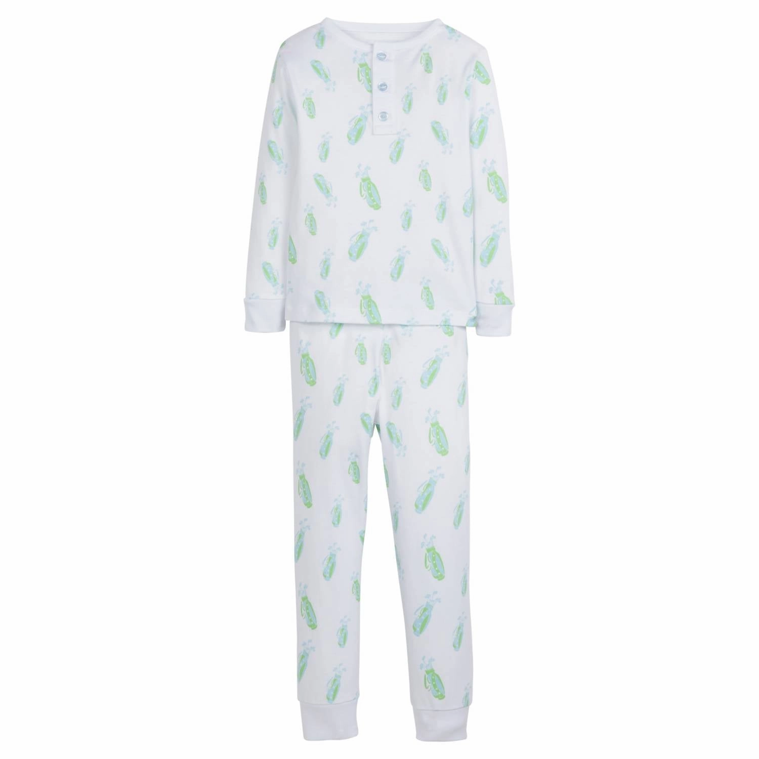 Wrinkle resistant fabric Kids' Printed Pajamas In Blue Golf