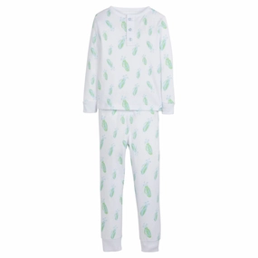 Kids' Printed Pajamas In Blue Golf Double Stitched Edges
