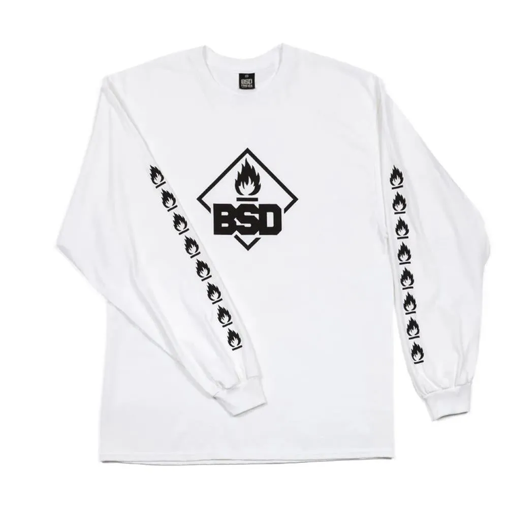 Modern Simplicity Cold Wash Optimized BSD Roastin Long Sleeve T-shirt - White
