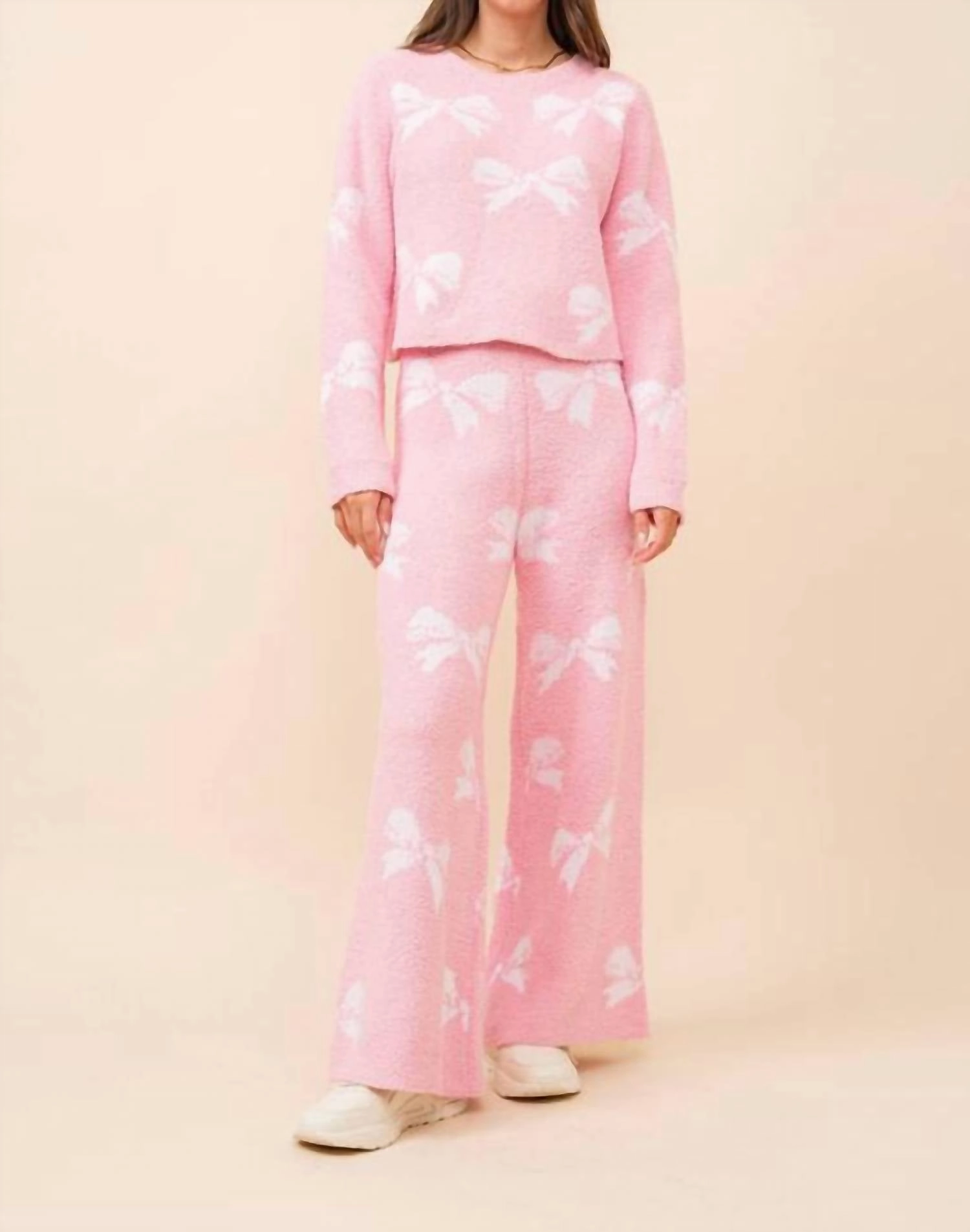 Reinforced Seam Durability All Day Comfort Fun And Flirty Bow Set In Baby Pink