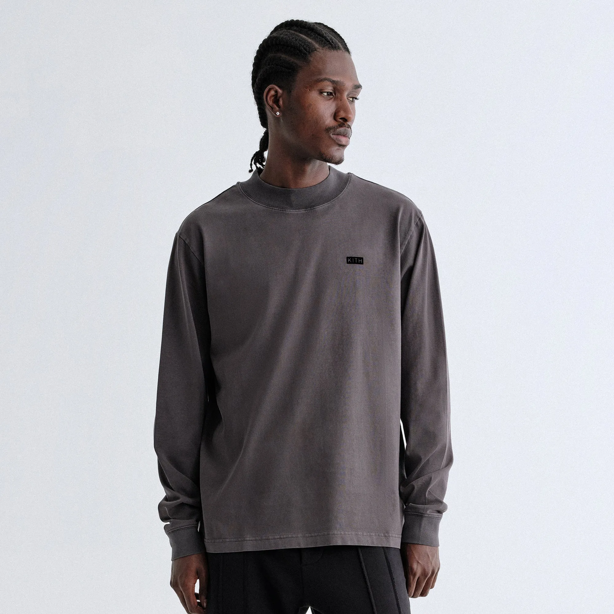 Cozy Layers Cozy Wearable Kith Long Sleeve Mock Neck LAX Tee - Carbon